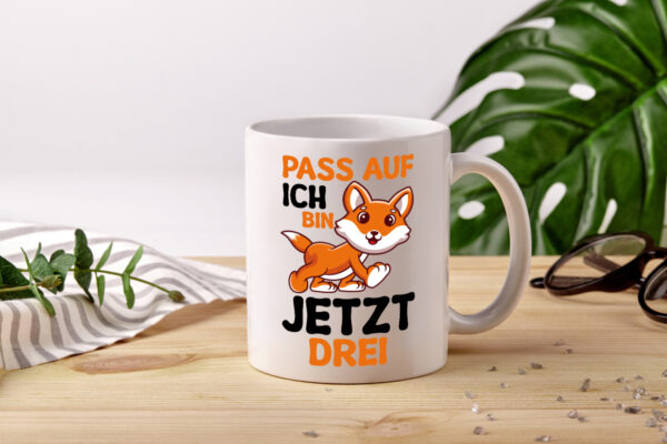 3. Geburtstag | Pass auf ich bin 3 | 3 Jähriger - Tasse Weiss - Kaffeetasse / Geschenk / Familie