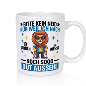 10 Jahre im Dienst | Arbeitsjubiläum | Arbeit - Tasse Weiss - Kaffeetasse / Geschenk / Familie