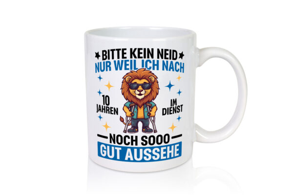 10 Jahre im Dienst | Arbeitsjubiläum | Arbeit - Tasse Weiss - Kaffeetasse / Geschenk / Familie