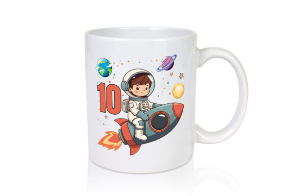 10. Geburtstag | 10 Jahre | Astronaut | Weltraum - Tasse Weiss - Kaffeetasse / Geschenk / Familie