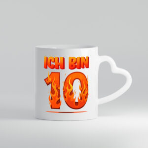 10. Geburtstag | 10 Jahre | Drache - Herzhenkel Tasse - Kaffeetasse / Geschenk / Familie