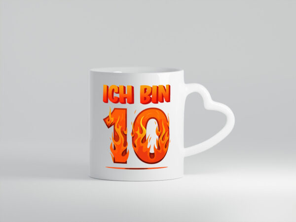 10. Geburtstag | 10 Jahre | Drache - Herzhenkel Tasse - Kaffeetasse / Geschenk / Familie