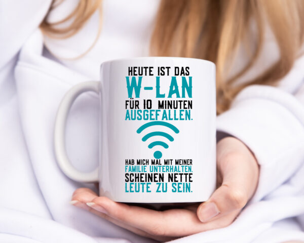 10 Minuten W-Lan Ausfall | Nerd | Computer | PC | Gamer - Tasse Weiss - Kaffeetasse / Geschenk / Familie