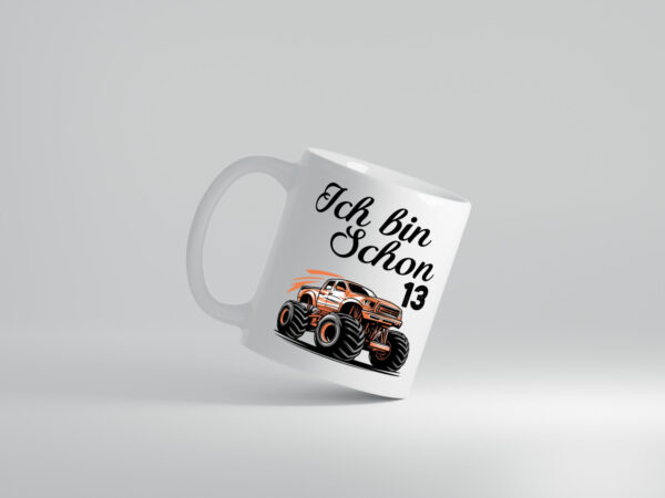 13. Geburtstag | Monster truck | 13 Jahre - Tasse Weiss - Kaffeetasse / Geschenk / Familie