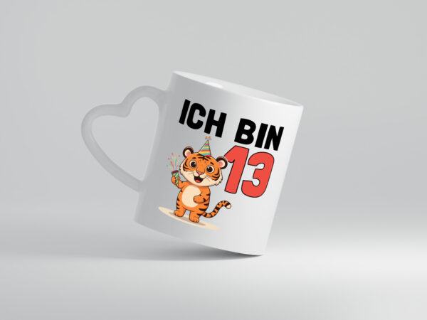 13. Geburtstag | 13 Jahre | Tiger | Geburtstag - Herzhenkel Tasse - Kaffeetasse / Geschenk / Familie