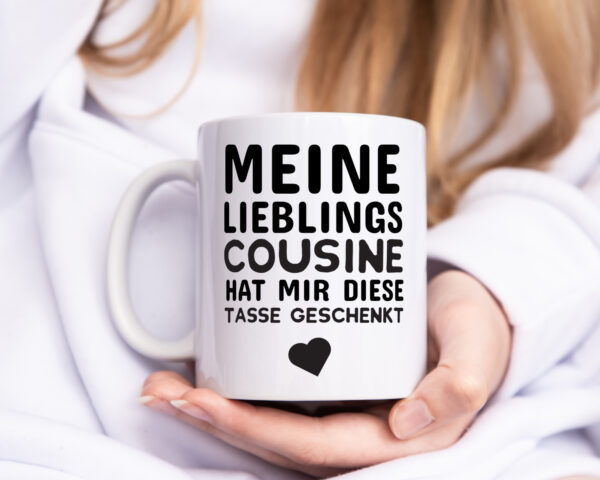 Lieblingscousine | Cousine Tasse | Cousinen Humor - Tasse Weiss - Kaffeetasse / Geschenk / Familie