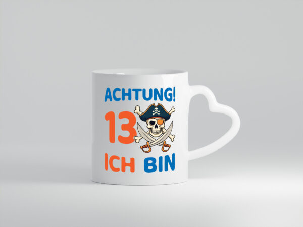 13. Geburtstag | 13 Jahre | Pirat - Herzhenkel Tasse - Kaffeetasse / Geschenk / Familie