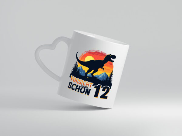 11. Geburtstag | 11 Jahre | Dinosaurier v2 - Herzhenkel Tasse - Kaffeetasse / Geschenk / Familie