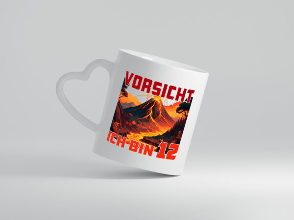 12. Geburtstag | 12 Jahre | Vulkanausbruch | Vulkan - Herzhenkel Tasse - Kaffeetasse / Geschenk / Familie