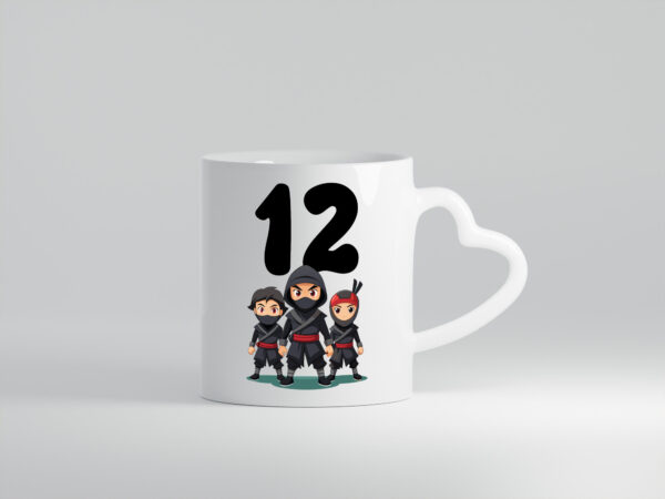 12. Geburtstag | 12 Jahre | Ninja - Herzhenkel Tasse - Kaffeetasse / Geschenk / Familie