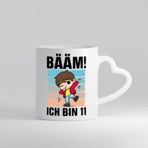 11. Geburtstag | Ich bin 11 | 11 Jahre | Bäääm Dabbing Kind - Herzhenkel Tasse - Kaffeetasse / Geschenk / Familie