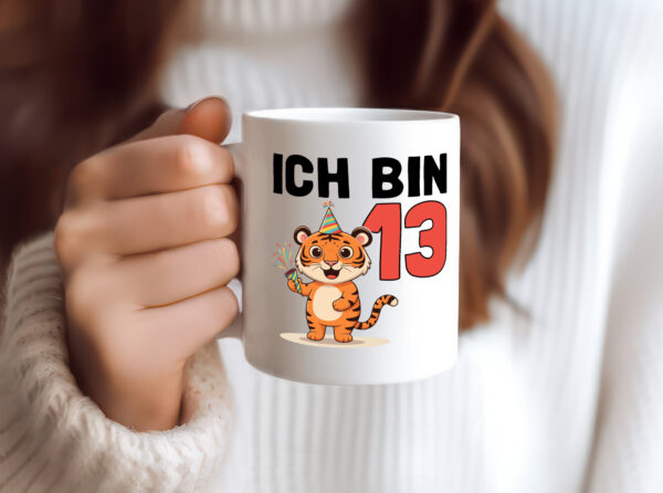 13. Geburtstag | 13 Jahre | Tiger | Geburtstag - Tasse Weiss - Kaffeetasse / Geschenk / Familie