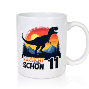 10. Geburtstag | 10 Jahre | Dinosaurier v2 - Tasse Weiss - Kaffeetasse / Geschenk / Familie