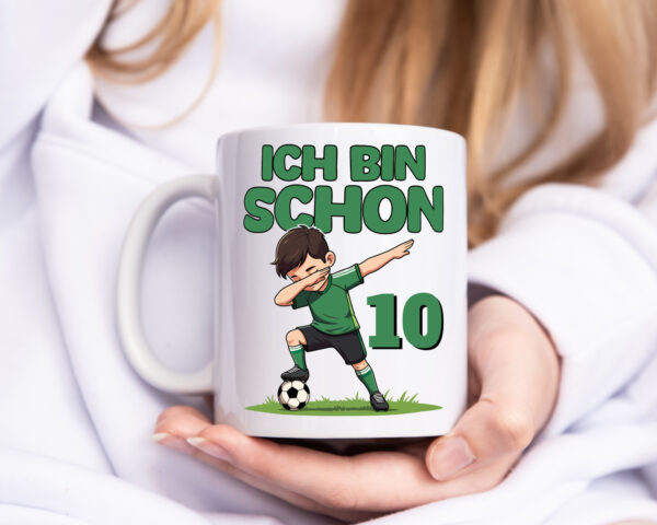 10. Geburtstag | 10 Jahre | Fußballer - Tasse Weiss - Kaffeetasse / Geschenk / Familie