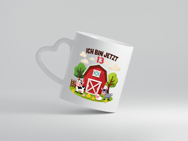 12. Geburtstag | 12 Jahre | Bauernhof und Tiere - Herzhenkel Tasse - Kaffeetasse / Geschenk / Familie