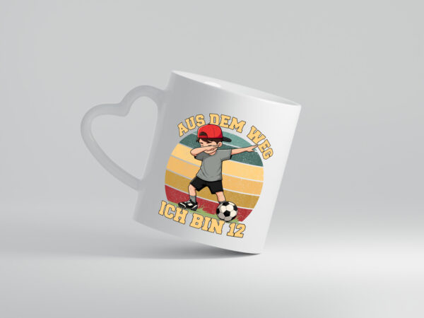 11. Geburtstag | 11 Jahre | Fußball Junge | Fußballer - Herzhenkel Tasse - Kaffeetasse / Geschenk / Familie