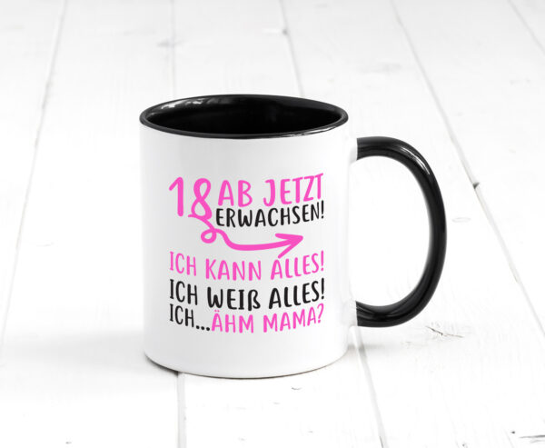 18 Ab jetzt erwachsen Farbige Tasse - Kaffeetasse / Geschenk / Familie