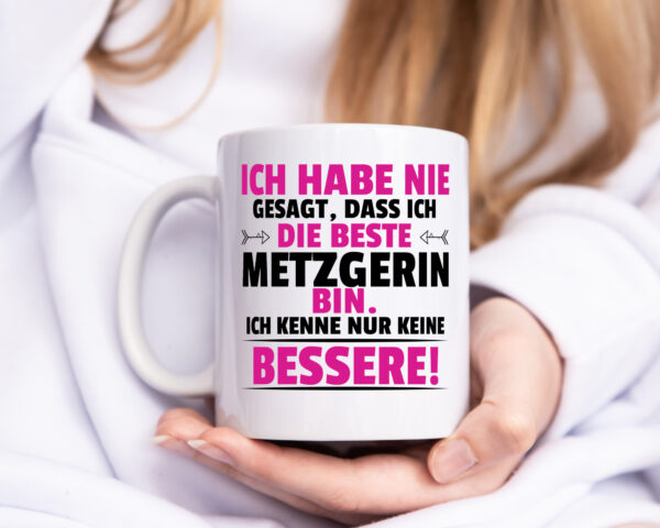Die Beste Metzgerin | Fleischerin - Tasse Weiss - Kaffeetasse / Geschenk / Familie