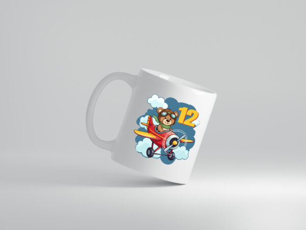 12. Geburtstag | 12 Jahre | Kinder Pilot | Flugzeug - Tasse Weiss - Kaffeetasse / Geschenk / Familie