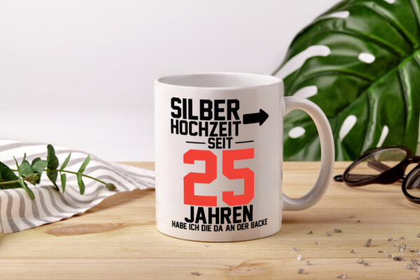 25. Hochzeitstag | Ehemann | Silberhochzeit - Tasse Weiss - Kaffeetasse / Geschenk / Familie