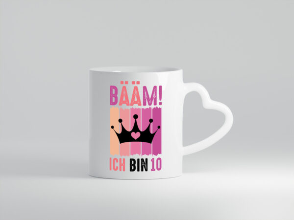 10. Geburtstag | 10 Jahre | Bääm ich bin 10 | Krone - Herzhenkel Tasse - Kaffeetasse / Geschenk / Familie