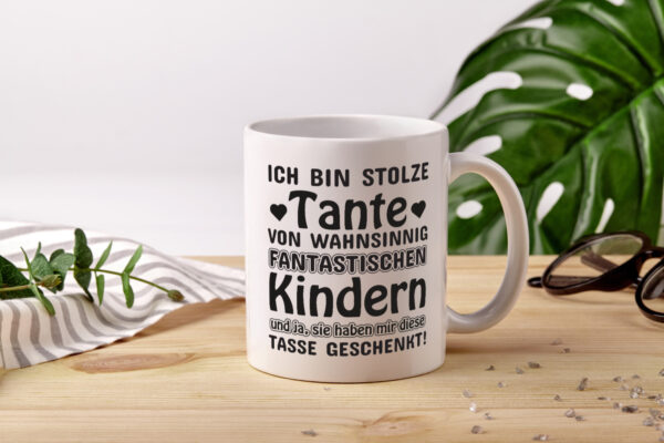 Stolze Tante | Spruch Tasse lustig | Neffe | Nichte - Tasse Weiss - Kaffeetasse / Geschenk / Familie