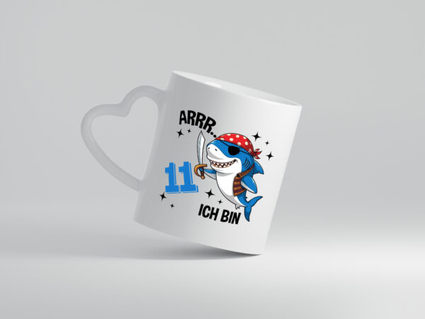 11. Geburtstag | 11 Jahre Arr Pirat | Hai | Piraten - Herzhenkel Tasse - Kaffeetasse / Geschenk / Familie