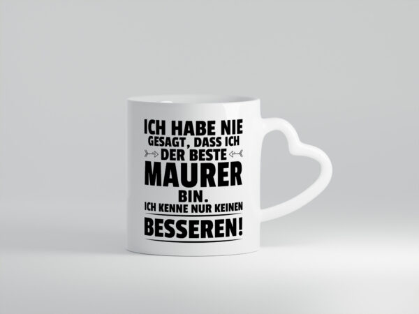 Der Beste Maurer | Bau | Handwerker - Herzhenkel Tasse - Kaffeetasse / Geschenk / Familie