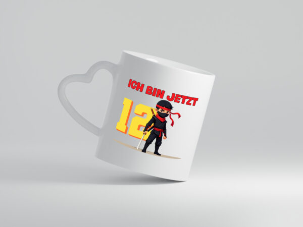 12. Geburtstag | 12 Jahre | Ninja | Kinder - Herzhenkel Tasse - Kaffeetasse / Geschenk / Familie