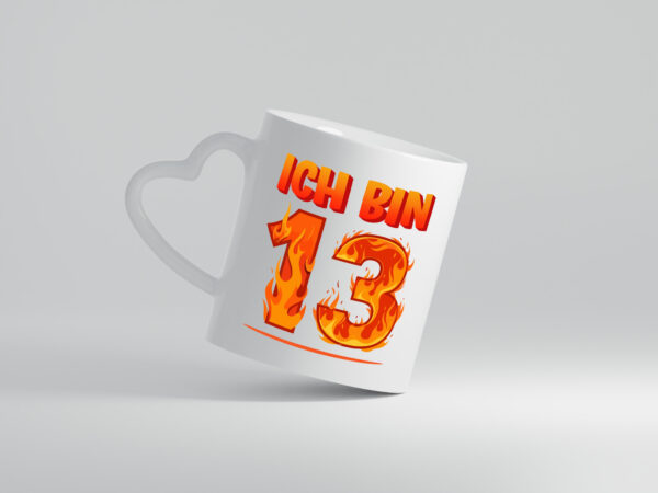 13. Geburtstag | 13 Jahre | Drache - Herzhenkel Tasse - Kaffeetasse / Geschenk / Familie