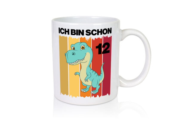 12. Geburtstag | 12 Jahre | Dinosaurier - Tasse Weiss - Kaffeetasse / Geschenk / Familie