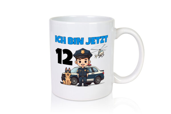 12. Geburtstag | 12 Jahre | Polizei Kind | Polizeiauto - Tasse Weiss - Kaffeetasse / Geschenk / Familie