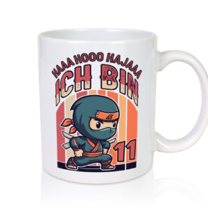 11. Geburtstag | Ninja Junge | 11 Jahre - Tasse Weiss - Kaffeetasse / Geschenk / Familie