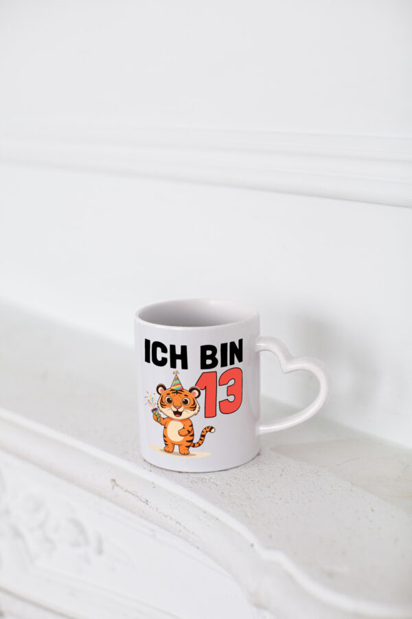 13. Geburtstag | 13 Jahre | Tiger | Geburtstag - Herzhenkel Tasse - Kaffeetasse / Geschenk / Familie