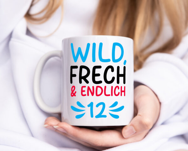 12. Geburtstag | 12 Jahre | Wild & Frech - Tasse Weiss - Kaffeetasse / Geschenk / Familie