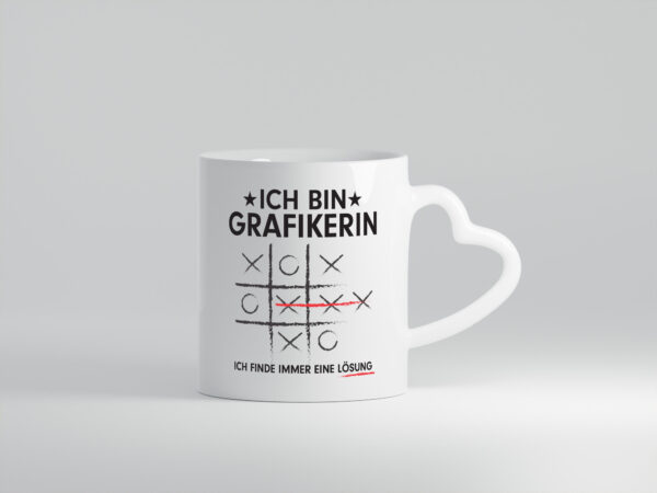 Löse Probleme: Grafikerin | Grafik Design - Herzhenkel Tasse - Kaffeetasse / Geschenk / Familie