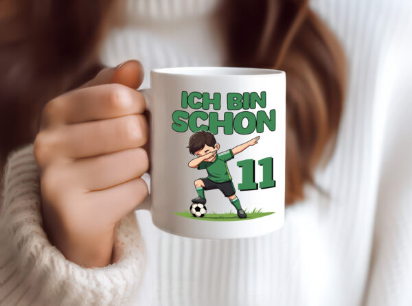 11. Geburtstag | 11 Jahre | Fußballer - Tasse Weiss - Kaffeetasse / Geschenk / Familie