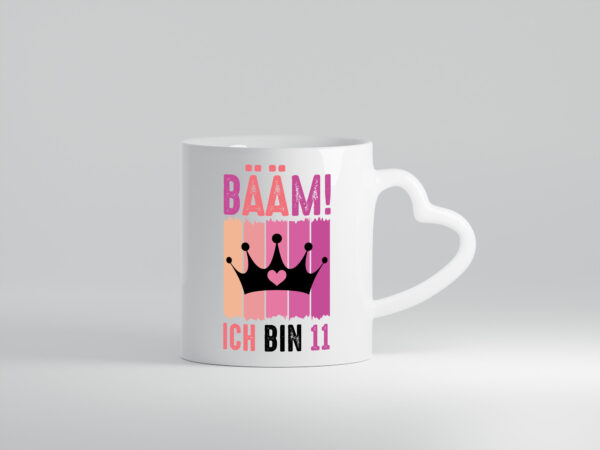 11. Geburtstag | 11 Jahre | Bääm ich bin 11 | Krone - Herzhenkel Tasse - Kaffeetasse / Geschenk / Familie