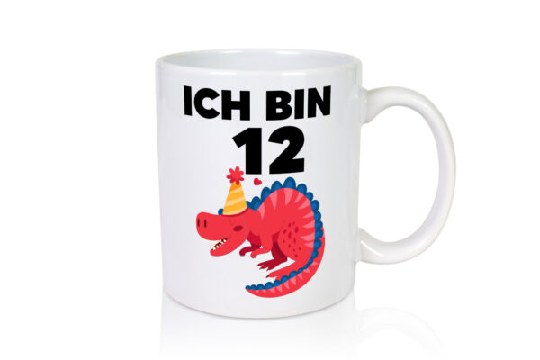 12. Geburtstag | Dino | Dinosaurier | 12 Jahre - Tasse Weiss - Kaffeetasse / Geschenk / Familie