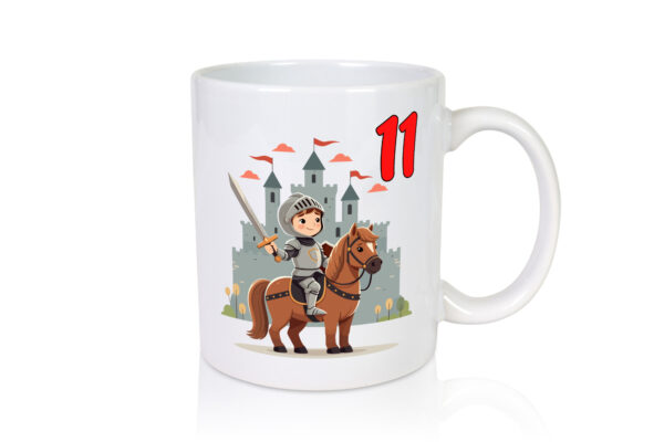 11. Geburtstag | 11 Jahre | Ritter | Junge | Schloss - Tasse Weiss - Kaffeetasse / Geschenk / Familie