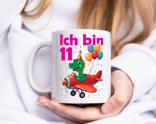 11. Geburtstag | 11 Jahre | Drache | Flugzeug - Tasse Weiss - Kaffeetasse / Geschenk / Familie