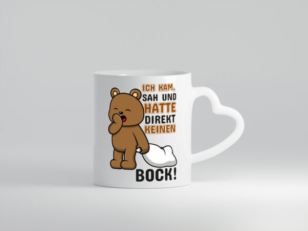 Direkt keinen Bock! | Büro | Faultier | Morgenmuffel - Herzhenkel Tasse - Kaffeetasse / Geschenk / Familie