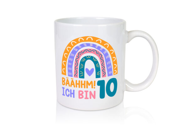 10. Geburtstag | 10 Jahre | Regenbogen | Bääm | Mädchen - Tasse Weiss - Kaffeetasse / Geschenk / Familie