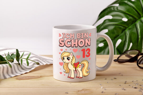 13. Geburtstag | 13 Jahre | Mädchen | Reiten | Pony - Tasse Weiss - Kaffeetasse / Geschenk / Familie