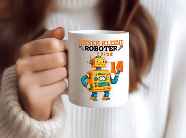 14. Geburtstag | 14 Jahre | Roboter | Junge - Tasse Weiss - Kaffeetasse / Geschenk / Familie