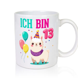 13. Geburtstag | 13 Jahre | Lama | Alpaka - Tasse Weiss - Kaffeetasse / Geschenk / Familie