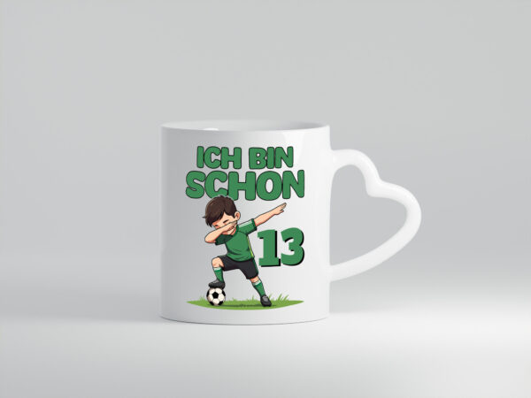 13. Geburtstag | 13 Jahre | Fußballer - Herzhenkel Tasse - Kaffeetasse / Geschenk / Familie