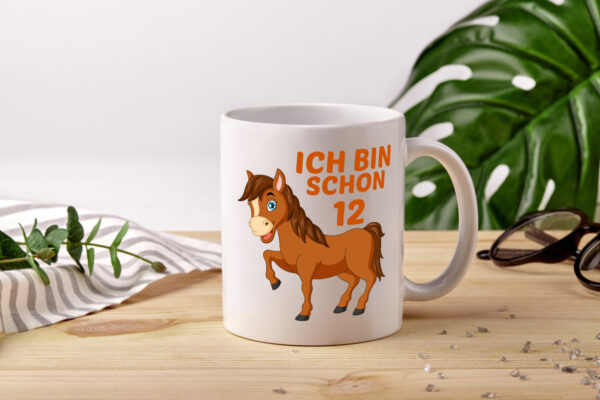 12. Geburtstag | Ich bin schon 12 | Pferde | Pony - Tasse Weiss - Kaffeetasse / Geschenk / Familie