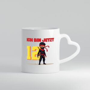 12. Geburtstag | 12 Jahre | Ninja | Kinder - Herzhenkel Tasse - Kaffeetasse / Geschenk / Familie