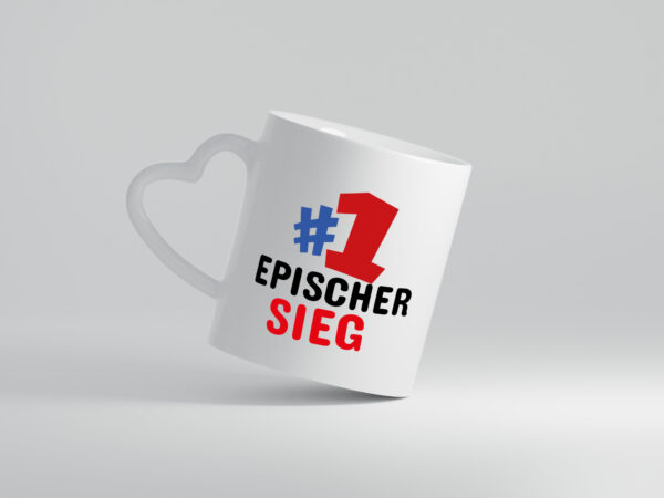 #1 Epischer Sieg - Herzhenkel Tasse - Kaffeetasse / Geschenk / Familie